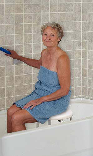 Carex Round Shower Stool - 13" x 13" Shower Stool for Inside Shower - Adjustable Shower Chairs for Seniors - Shower Chair Supports up to 250 lbs - Compact Shower Seat for Smaller Spaces - Thumbnail 7