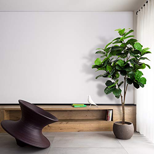 Realead 6Ft Artificial Plant Fiddle Leaf Fig Tree Fake Tree In Pot Natural Faux Tree With 128 Leaves Ficus Lyrata Greenery Plant Indoor Outdoor Decor For House Home Office Perfect Housewarming Gift #TOP5