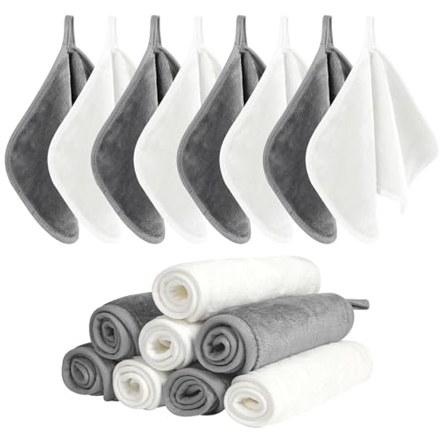 XEPST 8 piezas Toallitas Desmaquillantes, Paquete Toallas Reutilizables para Rostro, Lavables, Eliminan Instantáneamente la Suciedad Solo con Agua