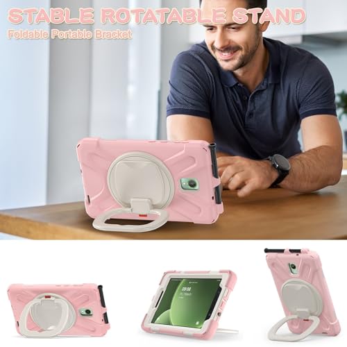 Funda Samsung Galaxy Tab Active 3 antigolpes con correa ergonómica color rosa 5