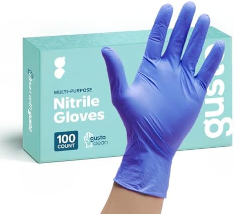 Comfy Package Blue Nitrile Gloves, Disposable Gloves - 4 Mil, Lat...