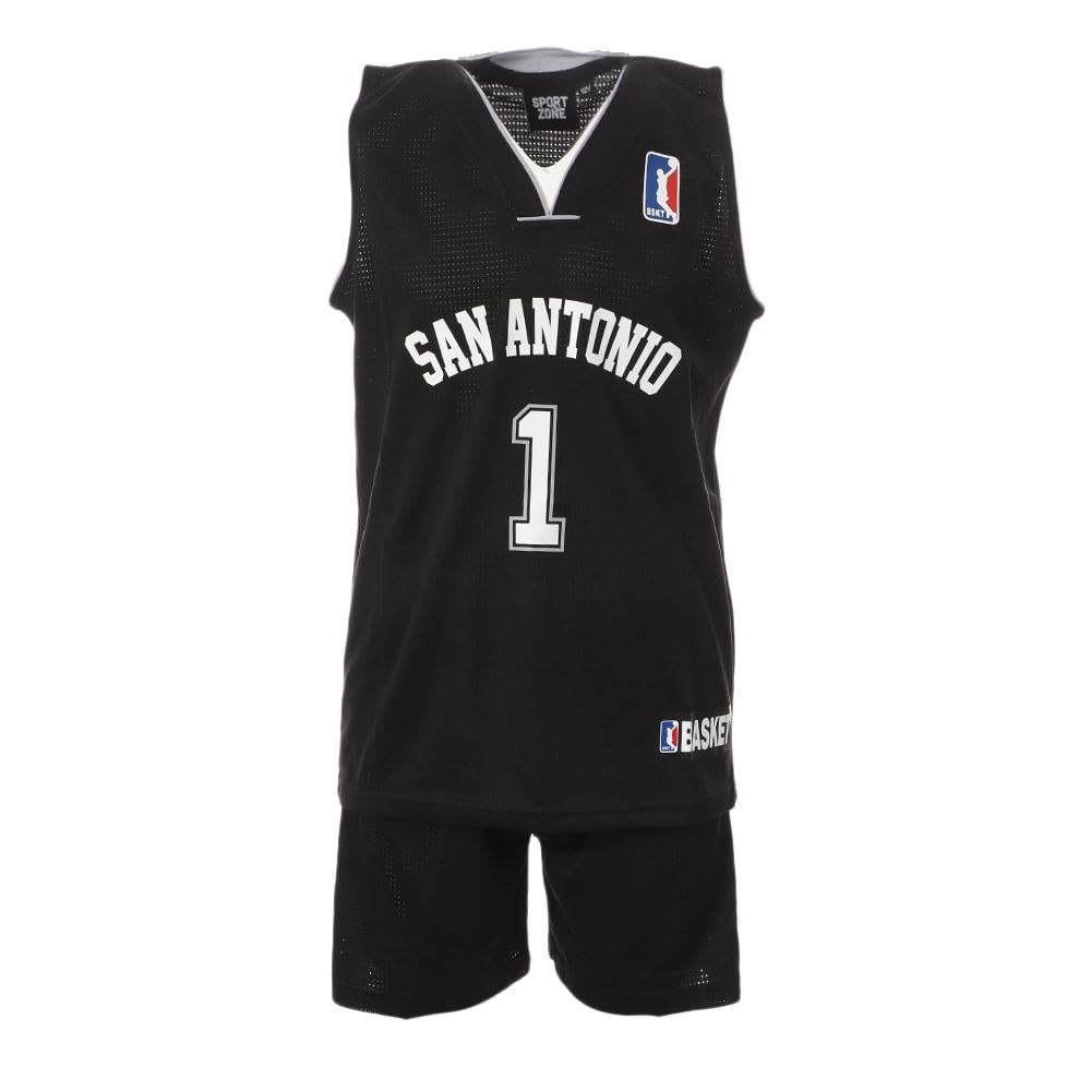 San Antonio Ensemble de basket Noir Enfant