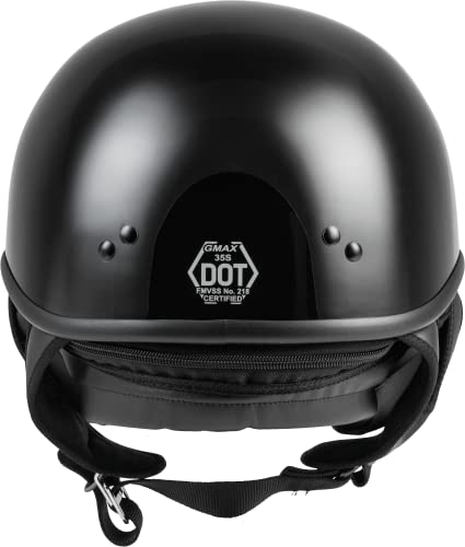 Gmax Gm-35 Motorcycle Street Half Helmet (Black, Medium) #TOP1
