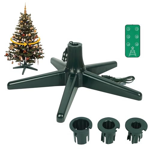 Blissun 360 Degree Rotating Adjustable Christmas Tree Stand with Remote Control, Suitable for Up to...