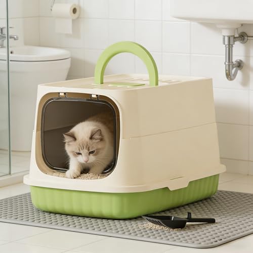 Arenero para gato grande cerrado con tapa y pala miniatura 6