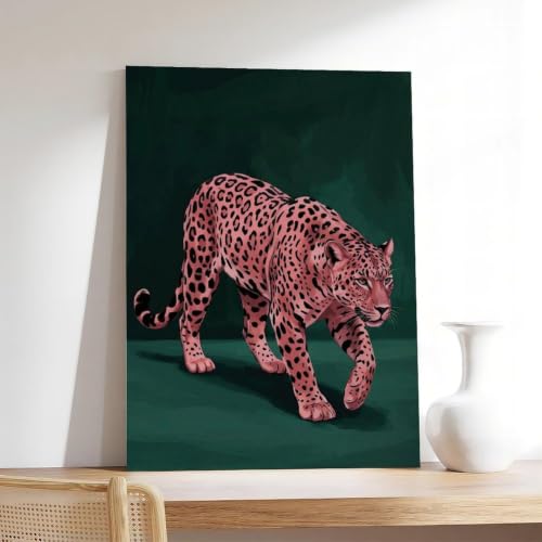 Impression sur toile léopard rose 30x45 cm pour décoration murale - 7