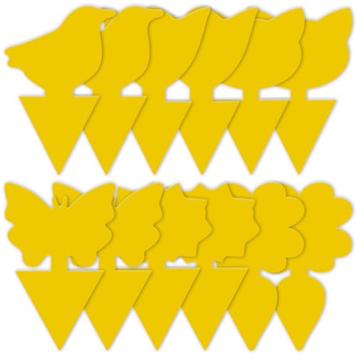 Dual-Sided Yellow Sticky Traps for Insect Monitoring – 24 Pack Plant Sticky Cards for Fungus Gnats, Whiteflies & Aphids, Non-Toxic IPM Traps for Indoor & Outdoor Plants