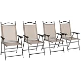 Outsunny Folding Patio Chairs, Set of 4 Sports Chairs for Adults, Camping Chairs...