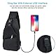 flintronic Brusttasche mit USB-Aufladung, Brusttasche Sling mit Verstellbarem, Rucksack Schultertasche für Männer (einschließlich 1 * USB-Kabel) - Schwarz
