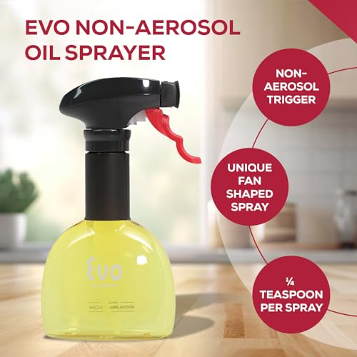 Evo Olej z rozpylacza bez sprayu do oliwek 8-unce Pojemność oleju, zestaw 2 żółtych