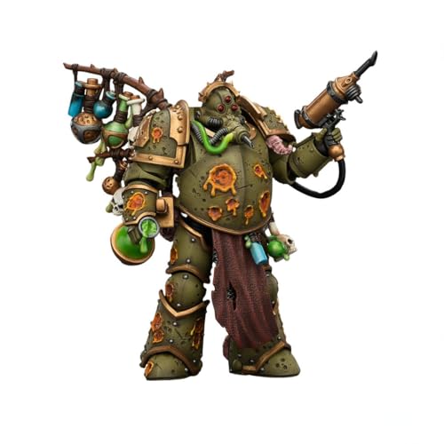 Image of JOYTOY Warhammer The Horus Heresy 1 /18 Action Figures Death Guard Biologus Putrifier with Injector Pistol and Hyper Blight Grenade Model Birthday Gifts JT03981