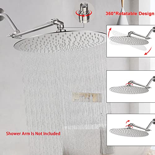 NearMoon Rain Shower Head, Ultra-Thin Design-Pressure Boosting, Awesome Some Experience, High Flow Stainless Steel Rainfall Head (16 Inch, Brushed Nickel) by NearMoon - Image 5