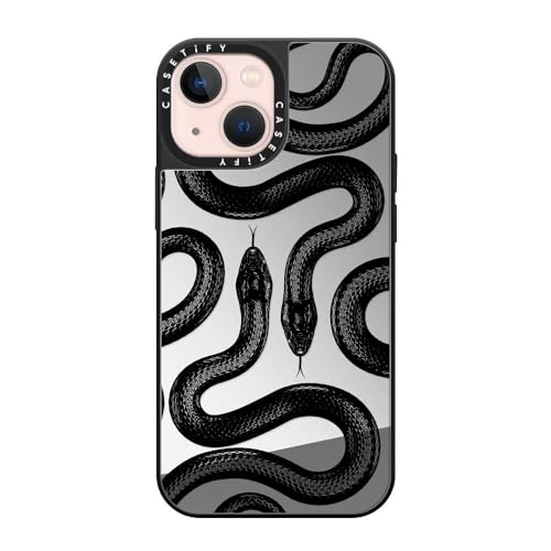 Coque miroir iPhone 13 Mini CASETiFY Serpent Royale noir compatible MagSafe