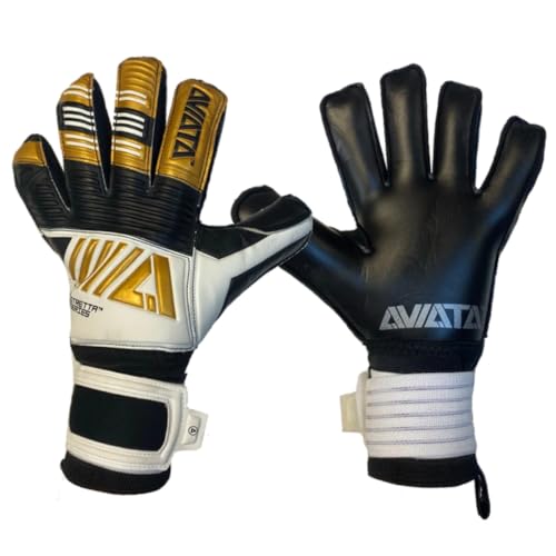 Aviata Stretta Oro Academy Goalkeeper Gloves - AVIATA 5 Finger Removable Exo-SKEL Protection System with Easy Velcro Enclosure (9)
