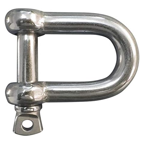 D-Shackles - Stainless Steel A4-Marine Grade (316) - for attaching Ropes, Anchors and Chains - M4 - Pack of 2 Cover