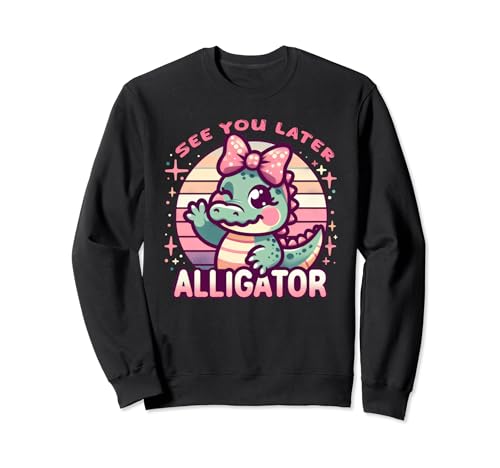 See You Later Cocodrilo Pastel Lindo Kawaii Reptil Cocodrilo Sudadera