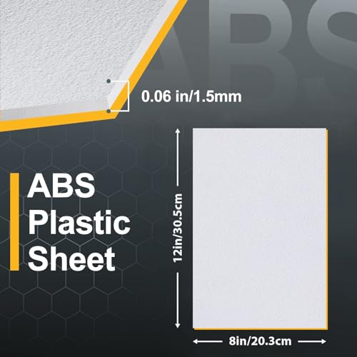 Image of Plastic Sheet 8 inch x 12 inch x 0.06 inch, White PVC Board Flexible Moldable Impact Strength and High Tensile 1 /16 inch Thick (1.5mm) for Crafts Materials Home Decor and Handicrafts, Abs Plastic Sheets 6 Pack