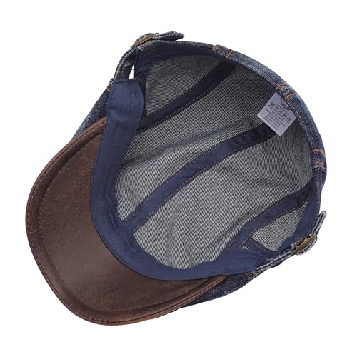 Image of ZLYC Men Cotton Flat Cap Summer Scally Ivy Gatsby Newsboy Beret Driver Cabbie Hunting Hat