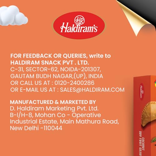 Image of Haldiram's Coconut Dry Fruit Gujia 400g | Gujiya Sweets | Indian Mithai Festive Sweet Gift Box | Mithai for All Occasion- Holi Special