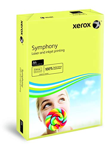 Xerox 003R93975 farbiges Druckerpapier Kopierpapier Symphony pastell Din A4, 80 g/m², 500 Blatt pro Pack, gelb