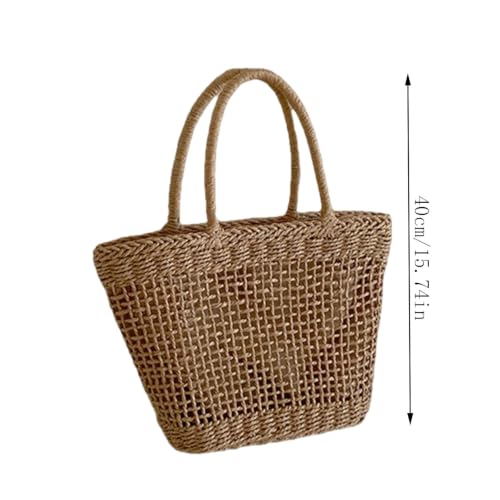 Straw Beach Tote Bag, Rattan Handmade Shoulder Handbags For Women, Vintage - image 4