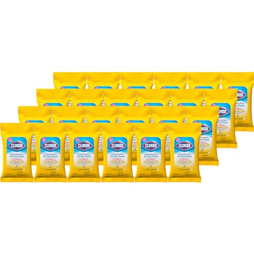 Image of Clorox Disinfecting Wipes On The Go Wipes, Crisp Lemon, 9 Count, Pack of 24 (Package May Vary)
