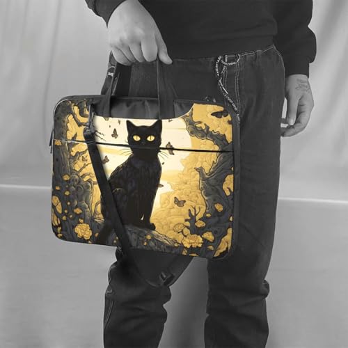Bolso portátil impermeable Black Cat Halloween 14" miniatura 2