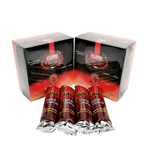 RMAN® Shisha Kohle Hookah Wasserpfeife Smoking Kohle Holzkohle Schnellzündend 40 mm 16 Rollen 160 Stück