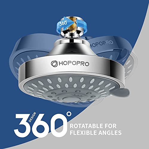 Hopopro Nbc News Recommended 5 Modes High Pressure Shower Head 4.1 Inch High Flow Fixed Showerheads Bathroom Showerhead For Luxury Shower Experience Even At Low Water Pressure #TOP3