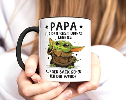 MoonWorks Tasse Geschenk Papa Sprüche Geschenkidee Vatertag Lustig Motiv Baby- mit Spruch Weiss-innen-schwarz standard – Ansicht 4