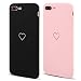 2 Pack for iPhone 7 Plus Case iPhone 8 Plus Case LAPOPNUT Fashion Cute Love-Heart Shape Matte Case Anti-Scratch Soft TPU Cover Back Bumper for Apple iPhone 7 Plus/iPhone 8 Plus,Pink&Black