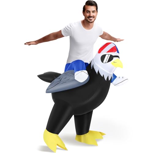 WinnerWhy Inflatable Eagle Bald Bird Costume for Adult Independence Day Blow up Bald Costumes for 4th of July Halloween Party(Fashion)