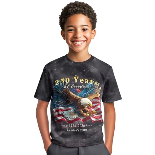 Image of WELLFLYHOM Kids Tshirts Girls Boys Short Sleeve Crewneck Tees Shirts Casual Sport Pullover Tops Size 3-16 Years