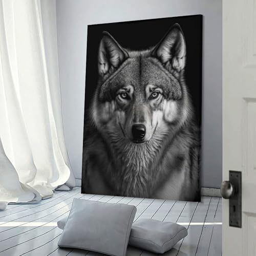 Toile murale loup decoration familiale et chaleureuse pour chambre