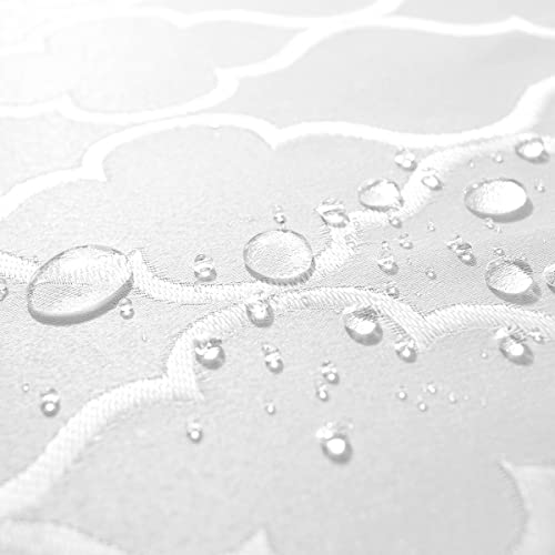 Jacquard Tablecloth Rectangle Damask Pattern Table Cloth Spillproof Wrinkle Resistant Oil Proof Polyester Table Cover For Indoor And Outdoor Use (Rectangle/Oblong, 52" X 70" (4-6 Seats), White) #TOP7