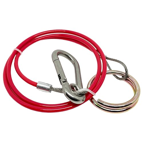 Double Dragon Heavy Duty Trailer Caravan Breakaway Cable Durable Williams Caravan Horsebox Boat Plant Coupling Safety Cable Burst Ring 1 m Stainless Steel Cable Pull-Off Force 400 kg