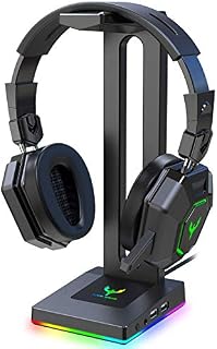 Blade Hawks RGB Gaming Headphone Stand with 3.5mm AUX and 2 USB Ports