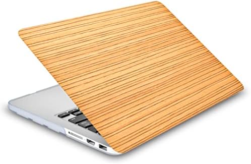 KECC Case Compatible with MacBook Air 13 inch Case 2018-2021 Release A1932 Retina Display + Touch ID Italian Leather Hard Shell + Keyboard Cover + Sleeve + Screen Protector + USB (Wood Leather 6) - 2
