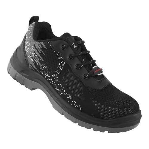 Image of APS K50 Men's Safety Shoes - Ultra-Lightweight, Highly Breathable Upper, Flexible & Comfortable - Memory Foam Insole, Low Ankle PU Outsole - is 15298 Compliant Black