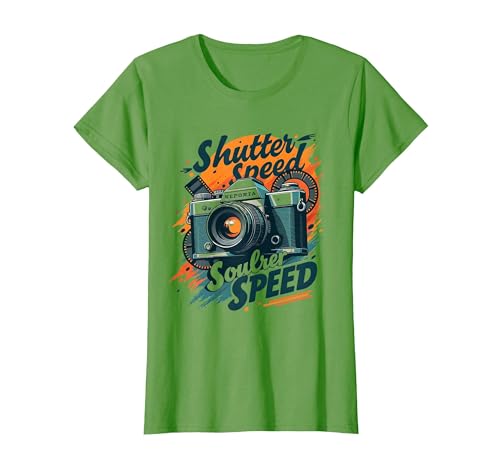 Shutter Speed Soul Speed Photography Design T-Shirt, Women, Grass Green,