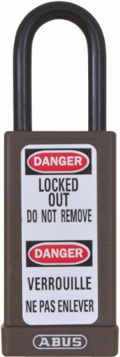 ABUS 74LB/40 KA Safety Lockout Non-Conductive Keyed Alike Padlock with 3-Inch Body and 1-1/2-Inch Shackle, Brown