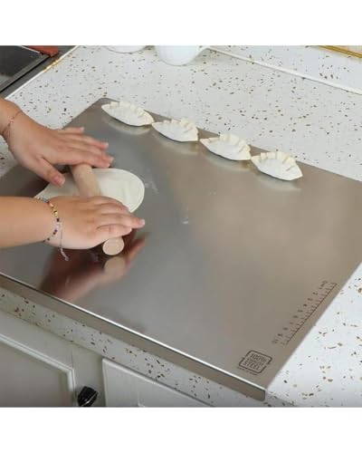 Image of Btop Stainless Steel Chopping Board, Corrosion Resistant, Waterproof, Rust-Proof, Professional Kitchen Equipment (Steel Countertop Chopping Board)