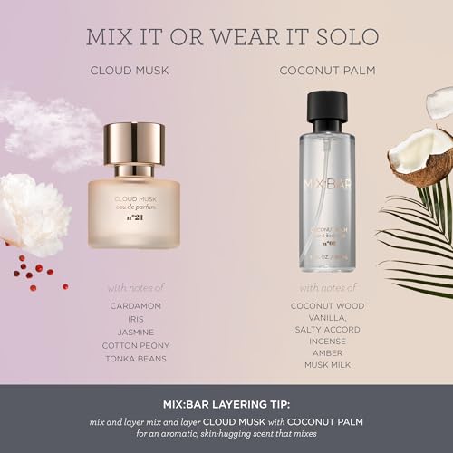 Image of MIX:BAR Coconut Palm Hair + Body Mist, Bedroom Linen Spray - Notes of Coconut Wood, Vanilla, Salty Accord, Incense, Amber, Musk Milk, 5oz