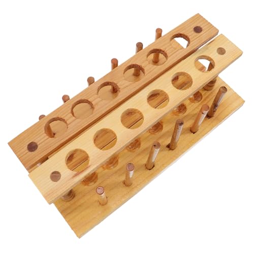 ARTSEWPLY 2個 木製試験管ラック 孔耐久性 入り 実験室用試験管収納スタンド ラボ用オーガナイザー 学校科学実験対応