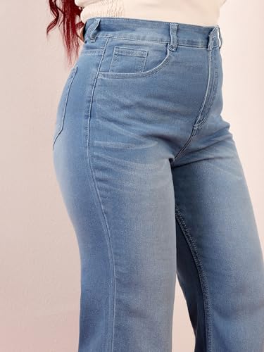 Image of Miss Chase A+ Women's Bootcut High Rise Regular Length Stretchable Denim Jeans