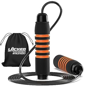 Springtouw voor volwassenen voor fitness – verstelbaar springtouw voor training met traagschuimtouwgrepen – wirwar vrij boksen springtouw – fitnessapparatuur voor thuis fitnessapparatuur voor vrouwen