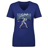 500 LEVEL Liudmila Samsonova Tennis Women's V-Neck T-Shirt (Royal Blue, X-Large)