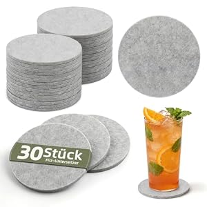 HELI MIAO – HELIMIAO Filz Untersetzer Gläser Rund, 5mm Extra Dicke Glasu
