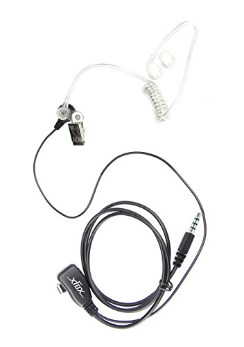 Universal 3.5mm Jack PTT Acoustic Hollow Air Tube Anti-Radiation Earphone Xfox Single Channel Earpiece with PTT Answer Switch Compatible with iPhone Samsung LG Moto ZTE BlackBerry Mobile Phones