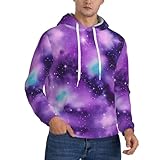 Matériau : fabriqué à partir de polyester (tissu polaire japonais), ce sweat à capuche imprimé violet galaxie magique est doux, chaud et confortable, offrant une sensation confortable contre la peau.